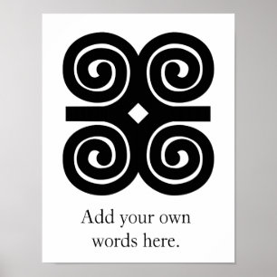 Dwennimmen - Strength and Humility Adinkra Symbol Poster