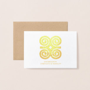 Dwennimmen Strength Humility Adinkra Symbol Folierat Kort
