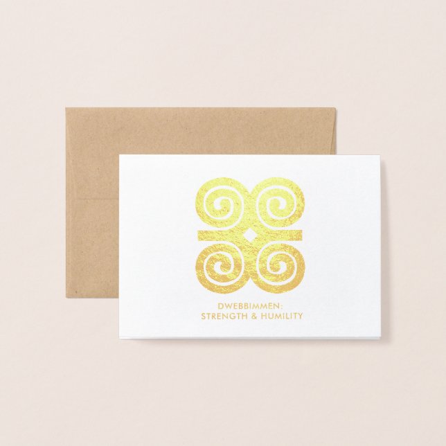Dwennimmen | Strength Humility Adinkra Symbol Folierat Kort (Framsida med kuvert)