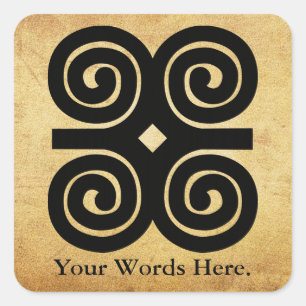 Dwennimmen - styrka- och ödmjukhetAdinkra symbol Fyrkantigt Klistermärke