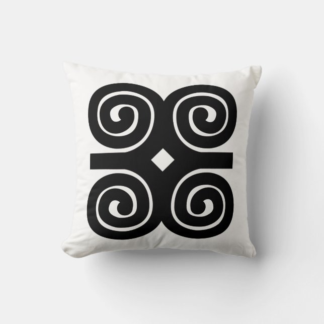 Dwennimmen - styrka- och ödmjukhetAdinkra symbol Kudde (Framsida)