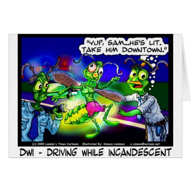 DWI Firefly Roliga Gåvor T-shirts & Samlarobjekt Hälsningskort (Framsidan Horizontal)