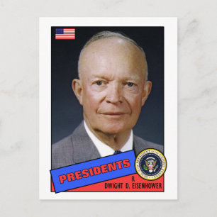 Dwight D. Eisenhower Baseball Card Vykort