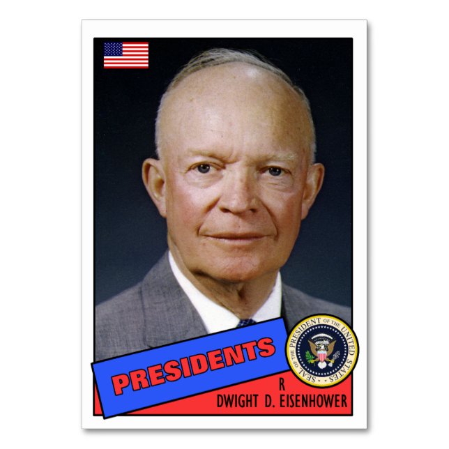 Dwight D. Eisenhower Basebollkort Bordsnummer (Framsidan)