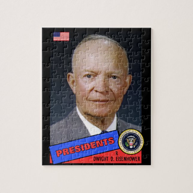 Dwight D. Eisenhower Basebollkort Pussel (Vertikal)