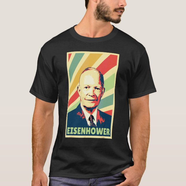 Dwight D Eisenhower Vintagefärger T Shirt (Framsida)