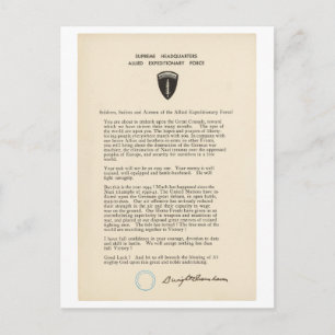 Dwight D. Eisenhower's Order of the Day (1944) Vykort