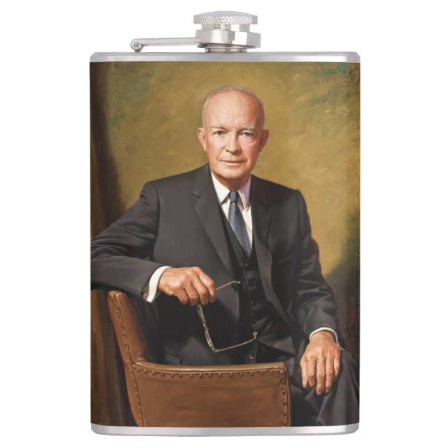 Dwight Eisenhower Amerikansk President Porträtt Fickplunta (Framsidan)
