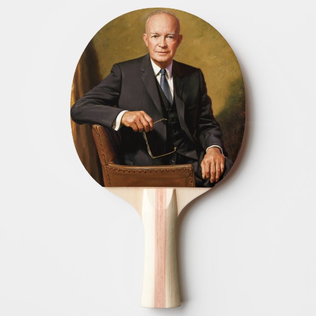 Dwight Eisenhower Amerikansk Presidentporträtt Pingisracket (Framsidan)