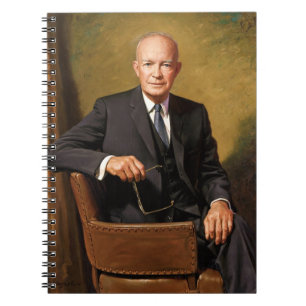 Dwight Eisenhower President Vit Hustrun Porträtt Anteckningsbok