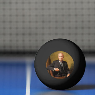 Dwight Eisenhower President Vit Hustrun Porträtt Pingisboll