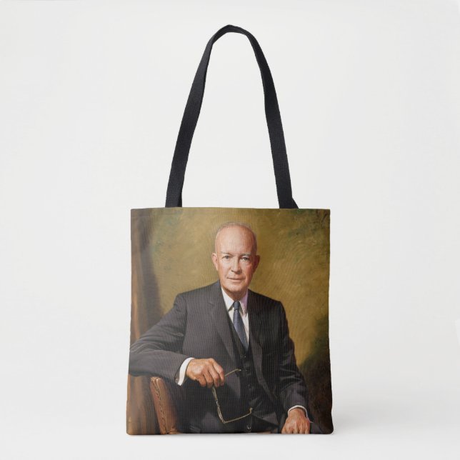 Dwight Eisenhower President Vit Hustrun Porträtt Tygkasse (Framsida)