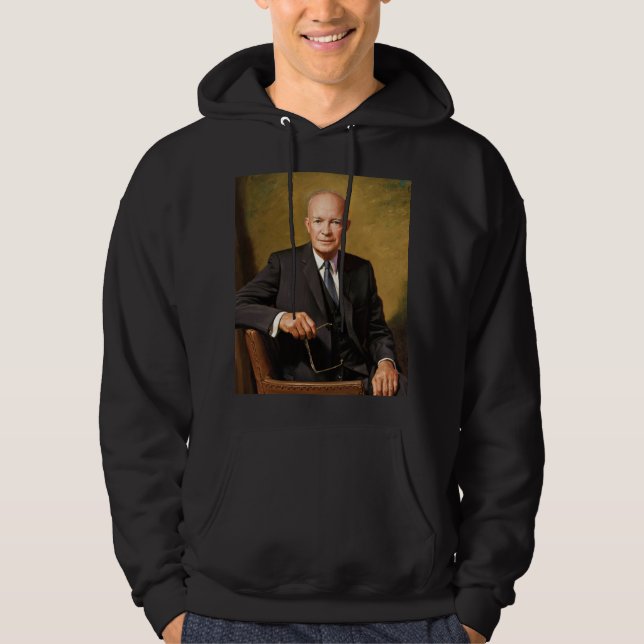 Dwight Eisenhower President Vitahusets Porträtt Hoodie (Framsida)