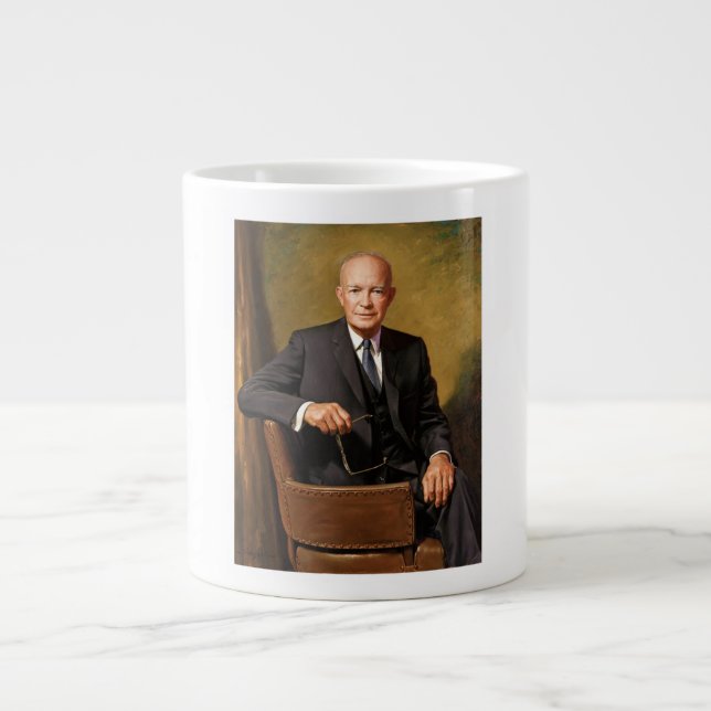 Dwight Eisenhower President Vitahusets Porträtt Jumbo Mugg (Framsidan)
