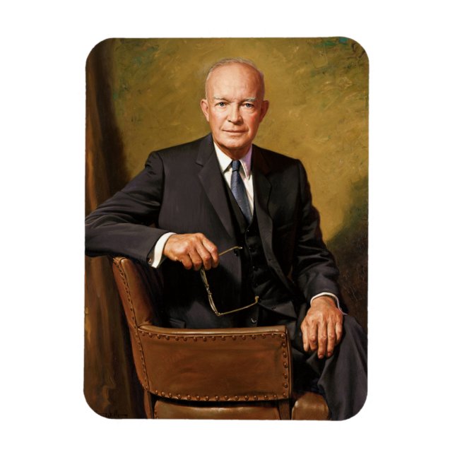 Dwight Eisenhower President Vitahusets Porträtt Magnet (Vertikal)