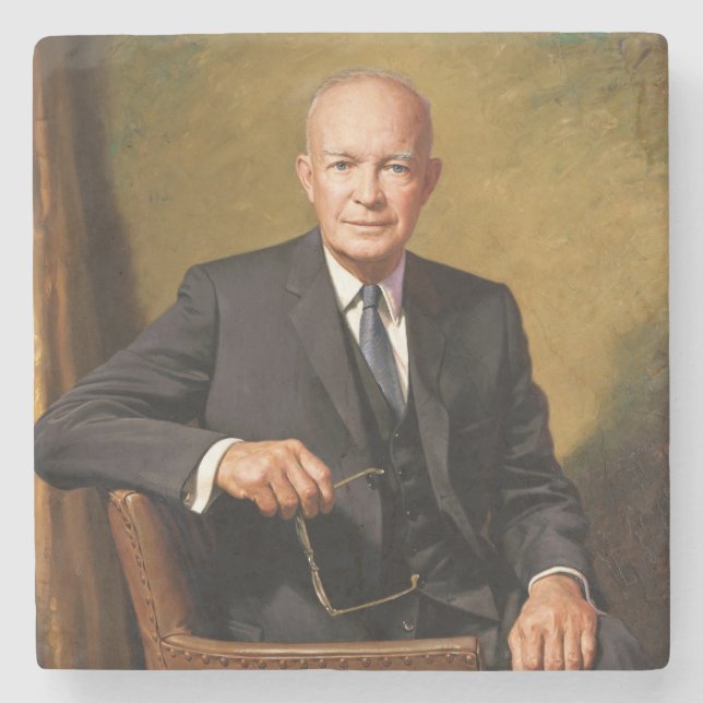 Dwight Eisenhower President Vitahusporträtt Stenunderlägg (Framsidan)