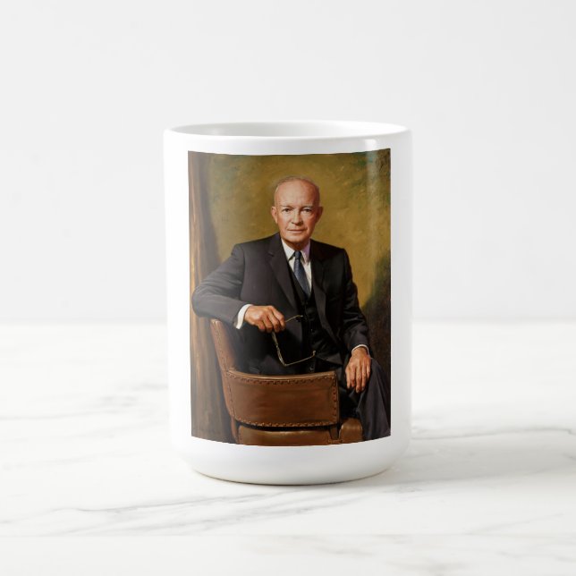 Dwight Eisenhower President White House Porträtt Magisk Mugg (Center)