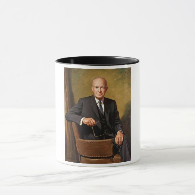 Dwight Eisenhower President White House Porträtt Mugg (Center)