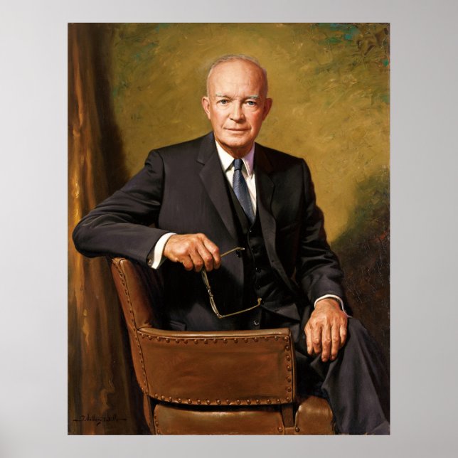 Dwight Eisenhower President White House Porträtt Poster (Framsidan)
