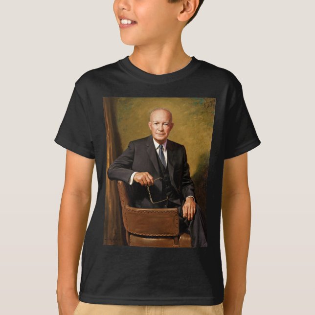 Dwight Eisenhower President White House Porträtt T Shirt (Framsida)