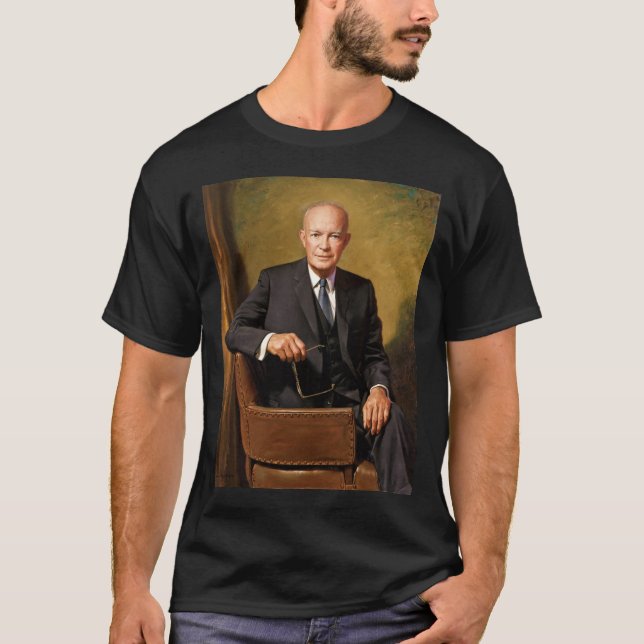 Dwight Eisenhower President White House Porträtt T Shirt (Framsida)