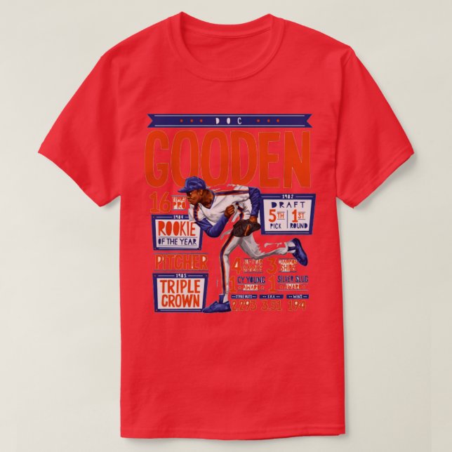 Dwight Gooden New York M Stats T Shirt (Design framsida)