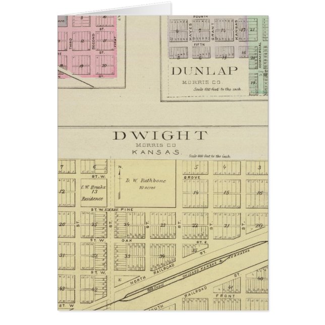 Dwight, Wilsey, Dunlap, Kansas Hälsningskort (Framsidan)