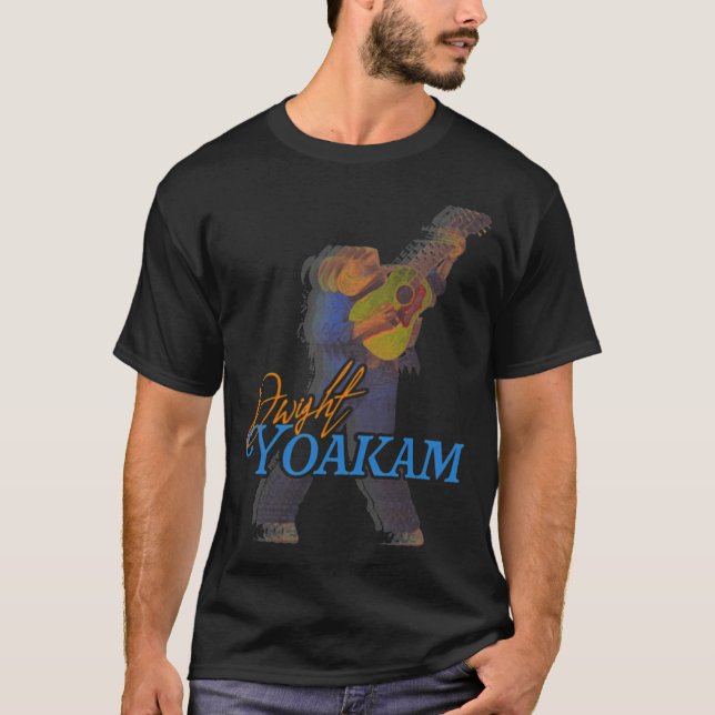 Dwight Yoakam 80-tals Stiliserad Retro T Shirt (Framsida)