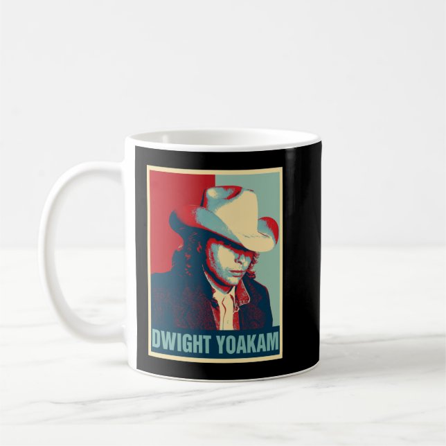 Dwight Yoakam Retro Hope Stil Gift for Fläkt.png Kaffemugg (Vänster)