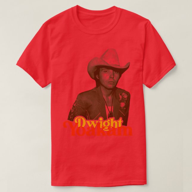 Dwight Yoakam Retro Land Fläkt Tribute T Shirt (Design framsida)