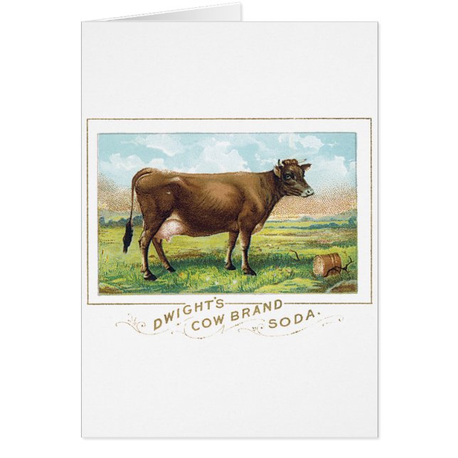 Dwights ko brännmärker sodavatten hälsningskort (Framsidan)