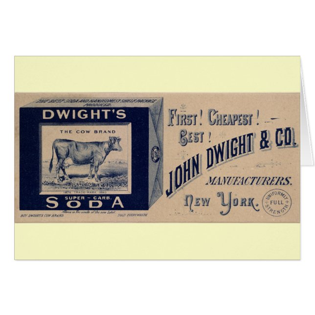 Dwight's Soda-1879 Hälsningskort (Framsidan Horizontal)