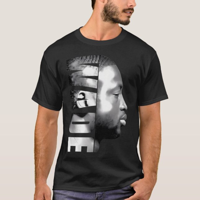 Dwyane Wade - Black White T Shirt (Framsida)