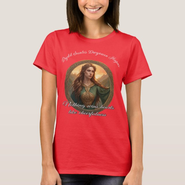 Dwynwen The Patron Saint Of Lovers T Shirt (Framsida)