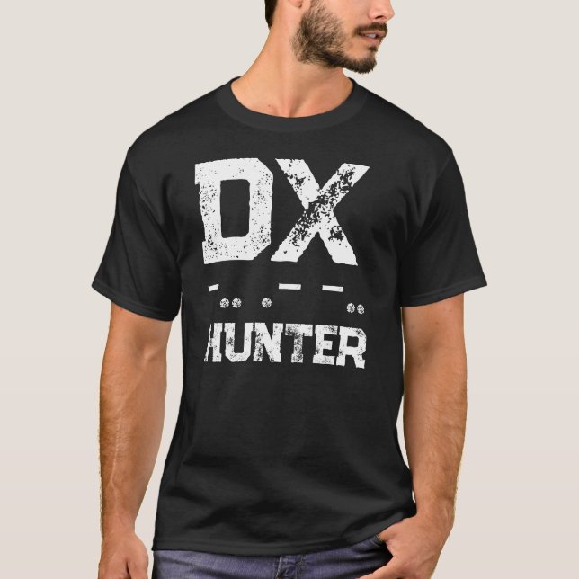 DX DAD Morse Code Jägare T Shirt (Framsida)