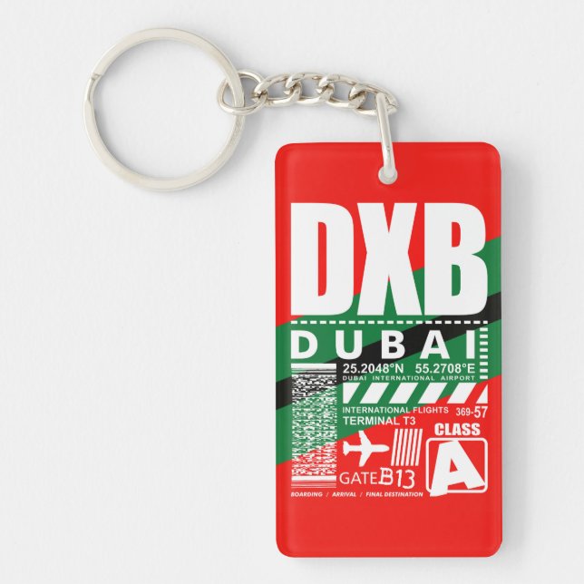 DXB Dubai Airport Nyckelring (Framsidan)