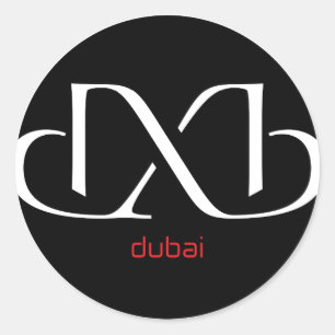 DXB Dubai Runt Klistermärke