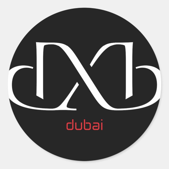 DXB Dubai Runt Klistermärke (Framsida)