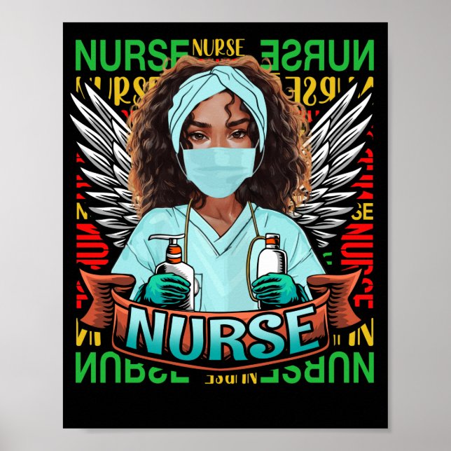 Dy Black Nurse 2022 Costume Black History Månth Poster (Framsidan)