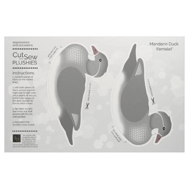 DY cut & Sew plush Female Mandarin Anka Tyg (Fat Quarter)