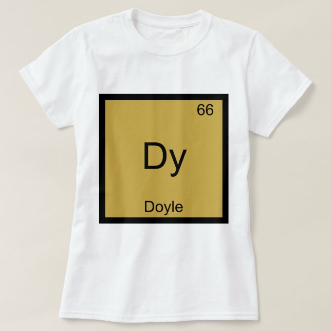 Dy - Doyle Rolig T-Shirt med Kemiskt Element Symbo (Design framsida)
