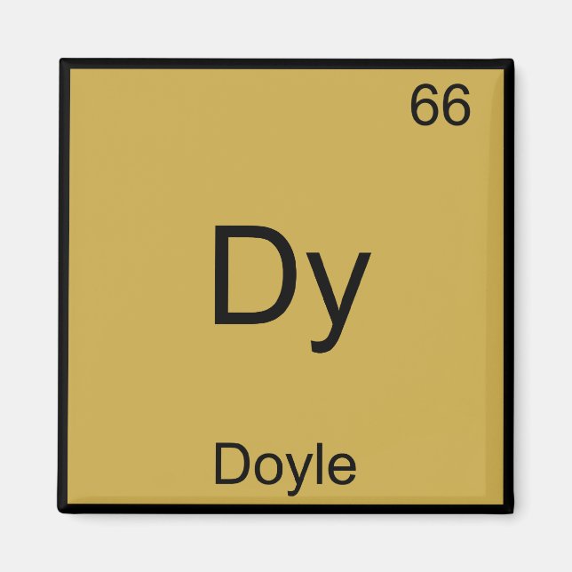 Dy - Doyle Rolig T-Shirt med Kemiskt Elementsymbol Magnet (Framsidan)