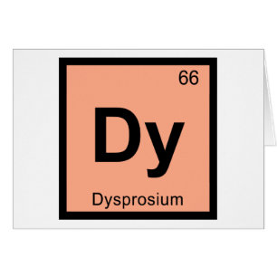Dy - Dysprosium kemi Periodiska systemet Symbol Hälsningskort