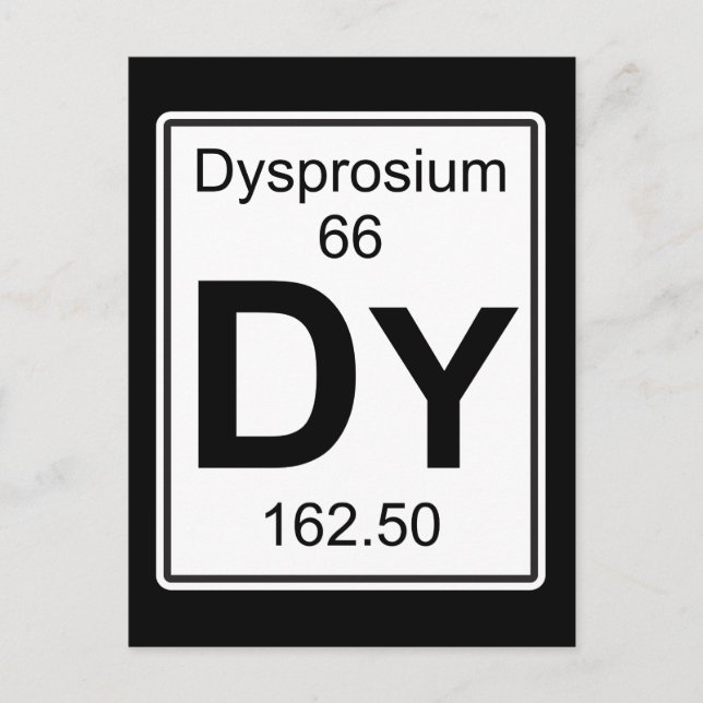 Dy - Dysprosium Vykort (Framsida)