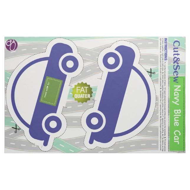 DY Klipp ut och visa: Bilplysning Tyg (Fat Quarter)