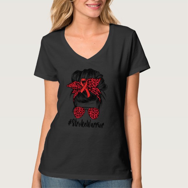 Dy Stroke Survivor Warrior Stroke Awareness Messy T Shirt (Framsida)