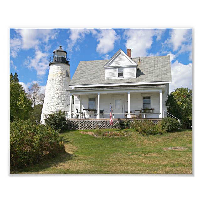 Dyce Head Lighthouse, Castine Maine Photo Print Fototryck (Framsidan)