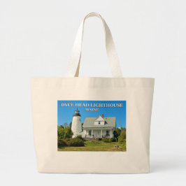 Dyce Head Lighthouse, Maine Jumbo Tote Bag Jumbo Tygkasse