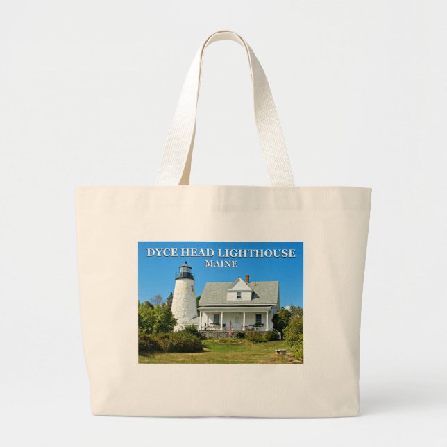 Dyce Head Lighthouse, Maine Jumbo Tote Bag Tygkasse (Framsidan)