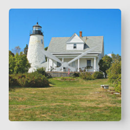 Dyce Head Lighthouse, Maine Square Wall Clock Fyrkantig Klocka